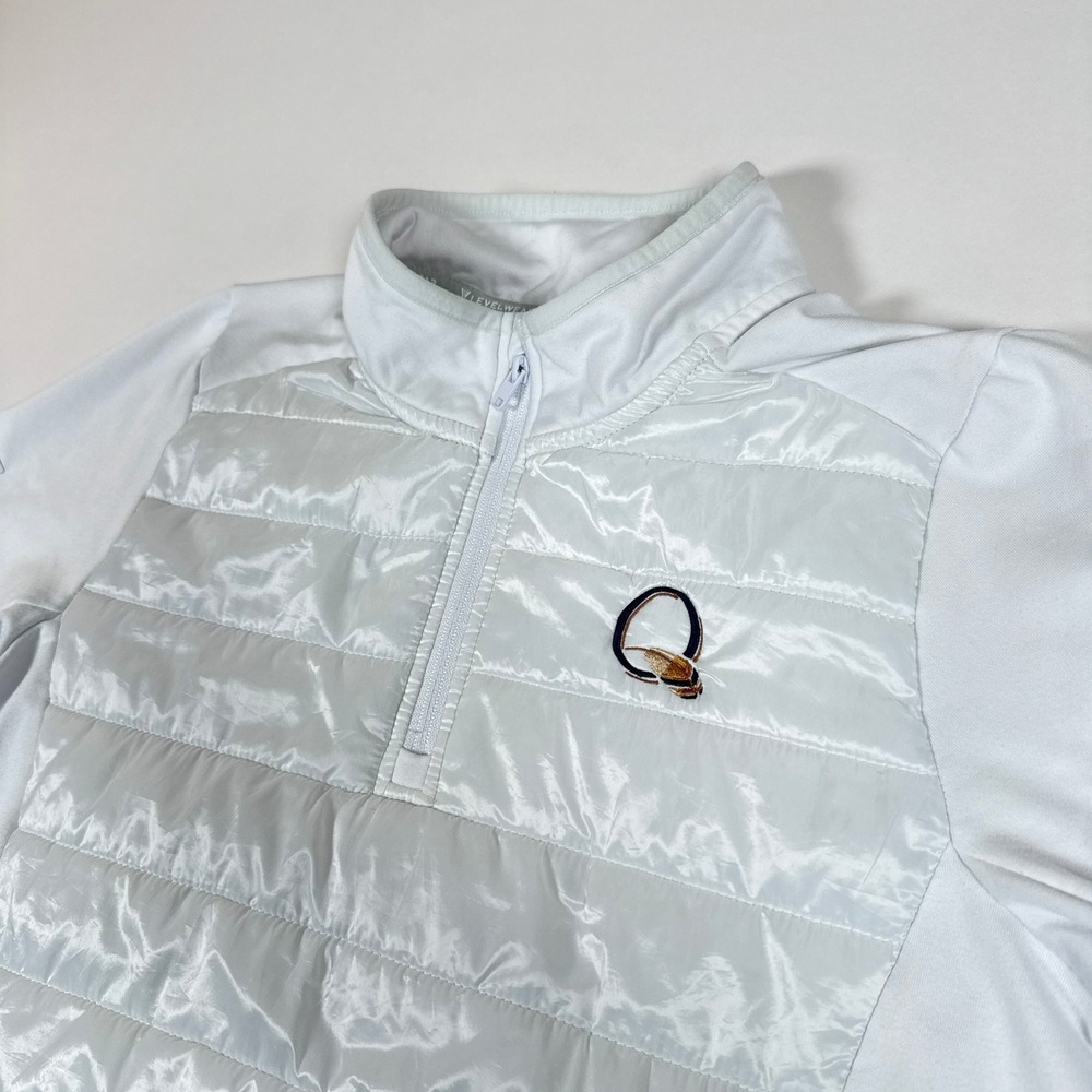 Levelwear Quail Hollow Club 1/4 Zip Pullover Womens Medium White Hybrid Golf